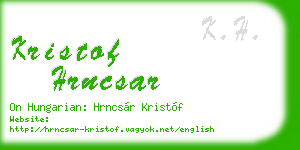 kristof hrncsar business card